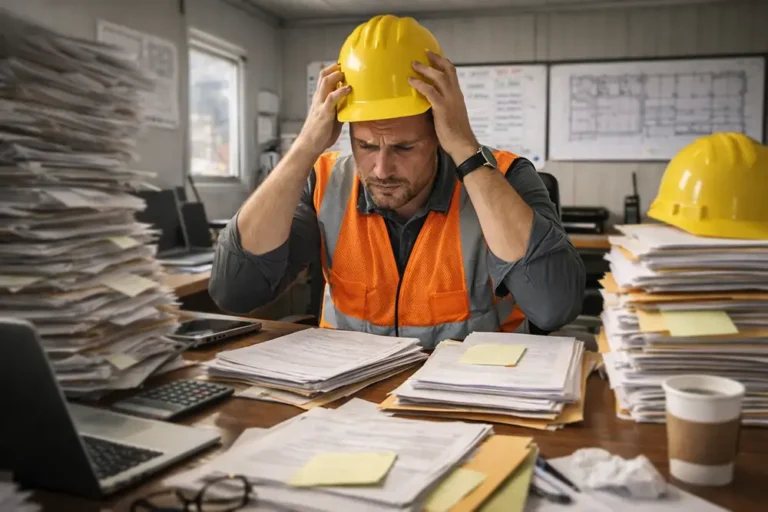 foreman struggling with paper-based processes